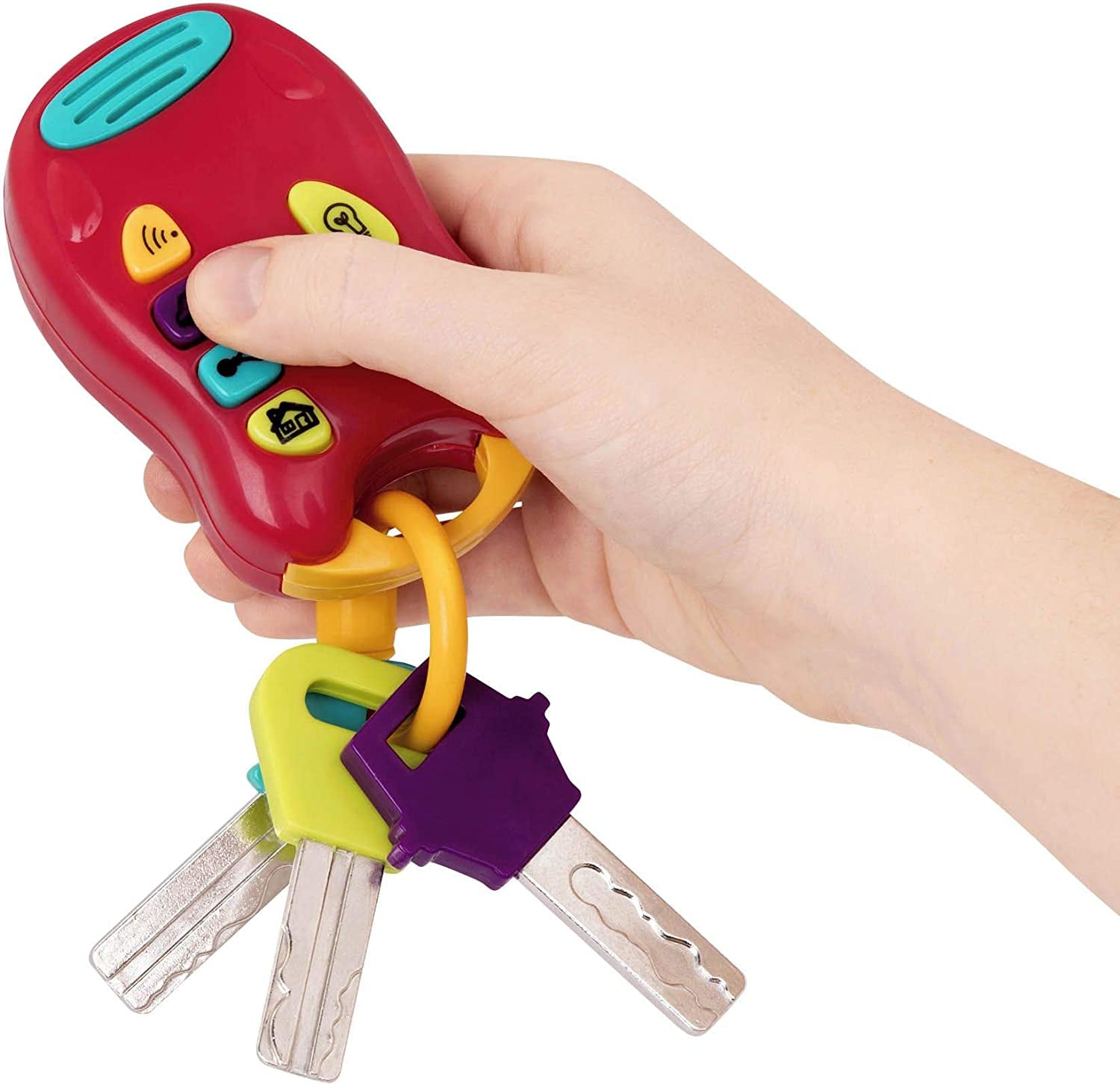 Dětská hračka na klíče Battat - Barevná klíčenka od auta se světlem a zvuky pro děti od 10 měsíců Bebe Toys Naty Shop
