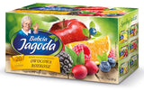 Babcia Jagoda - Ovocný čaj "Fruchtige Verführung" - 20 čajových sáčků - S ibiškem, jablkem, aronie, ostružinou, šípky, pomerančovou kůrou - Intenzivní ovocná chuť, bez kofeinu, vegan, přírodní, Cay - 40G