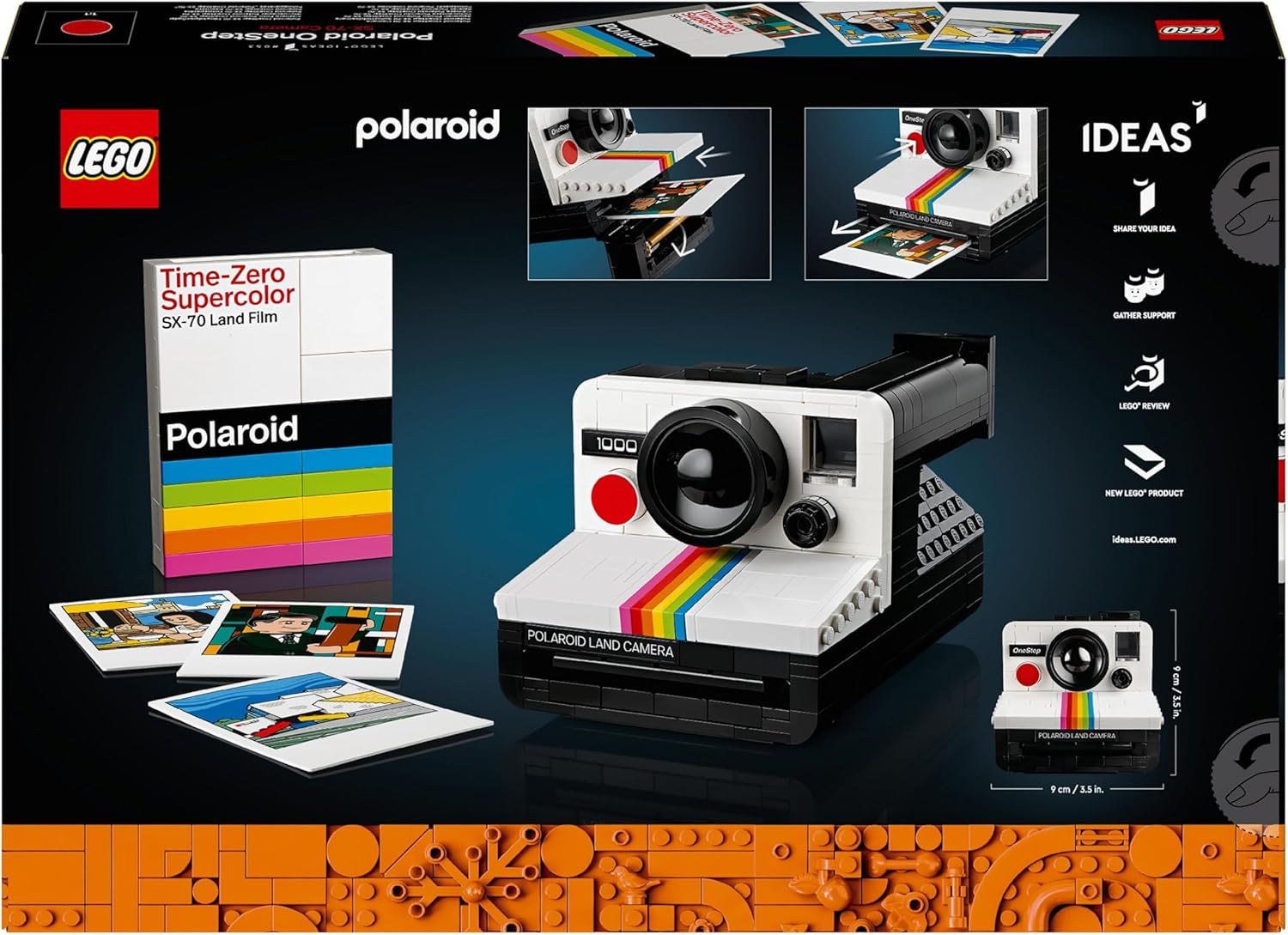 LEGO Ideas Sada fotoaparátu Polaroid Onestep SX-70 pro dospělé, sběratelská s autentickými detaily, kreativní činnost, fotografické dárky pro ženy, muže, jeho, ji a dospívající 21345 Stavebnice Besuche den LEGO-Store
