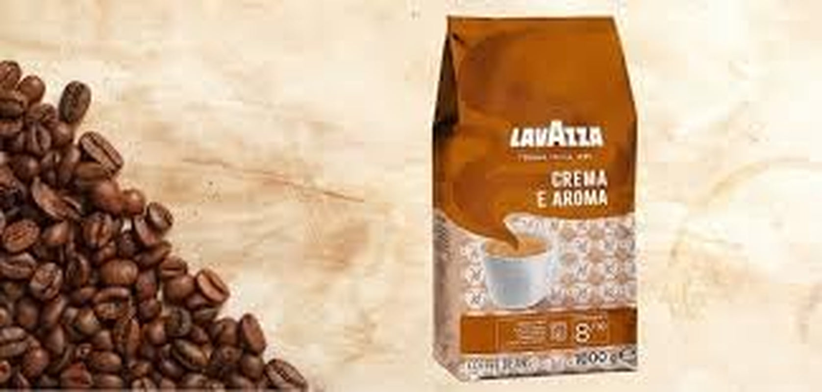 LAV-AZZA Celozrnná káva Cream E Aroma 10x1000g (10kg) Prémiová italská káva, krémová a aromatická