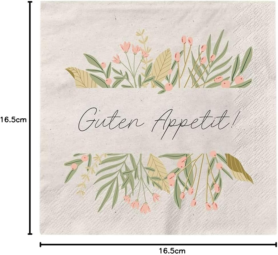 Grafika Werkstatt Serviettes Mit Spruch Groß | 20 kusů | 16,5 X 16,5 cm | Šedá | Dobrou chuť!