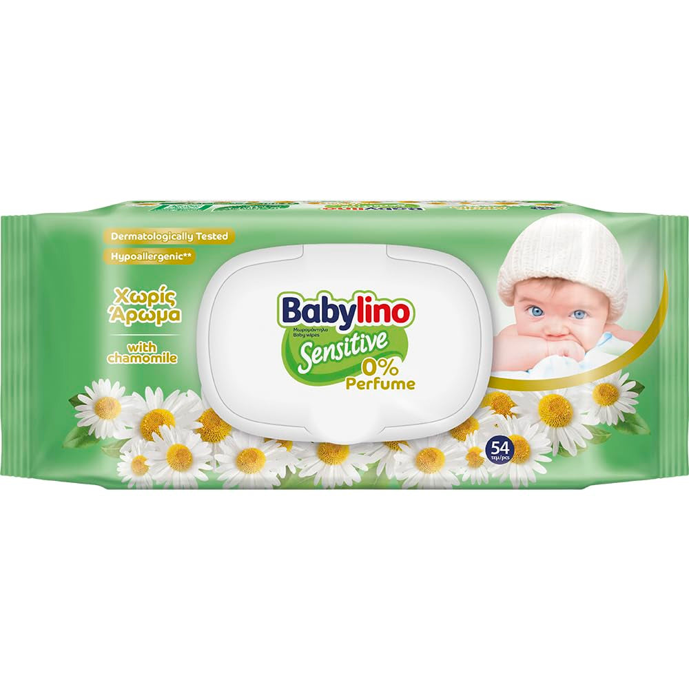 Dětské ubrousky Sensitive, 0 % vůně, 98 % přírodní složení, které obnovuje rovnováhu pH pokožky, pečeť svěžesti, 54 ubrousků