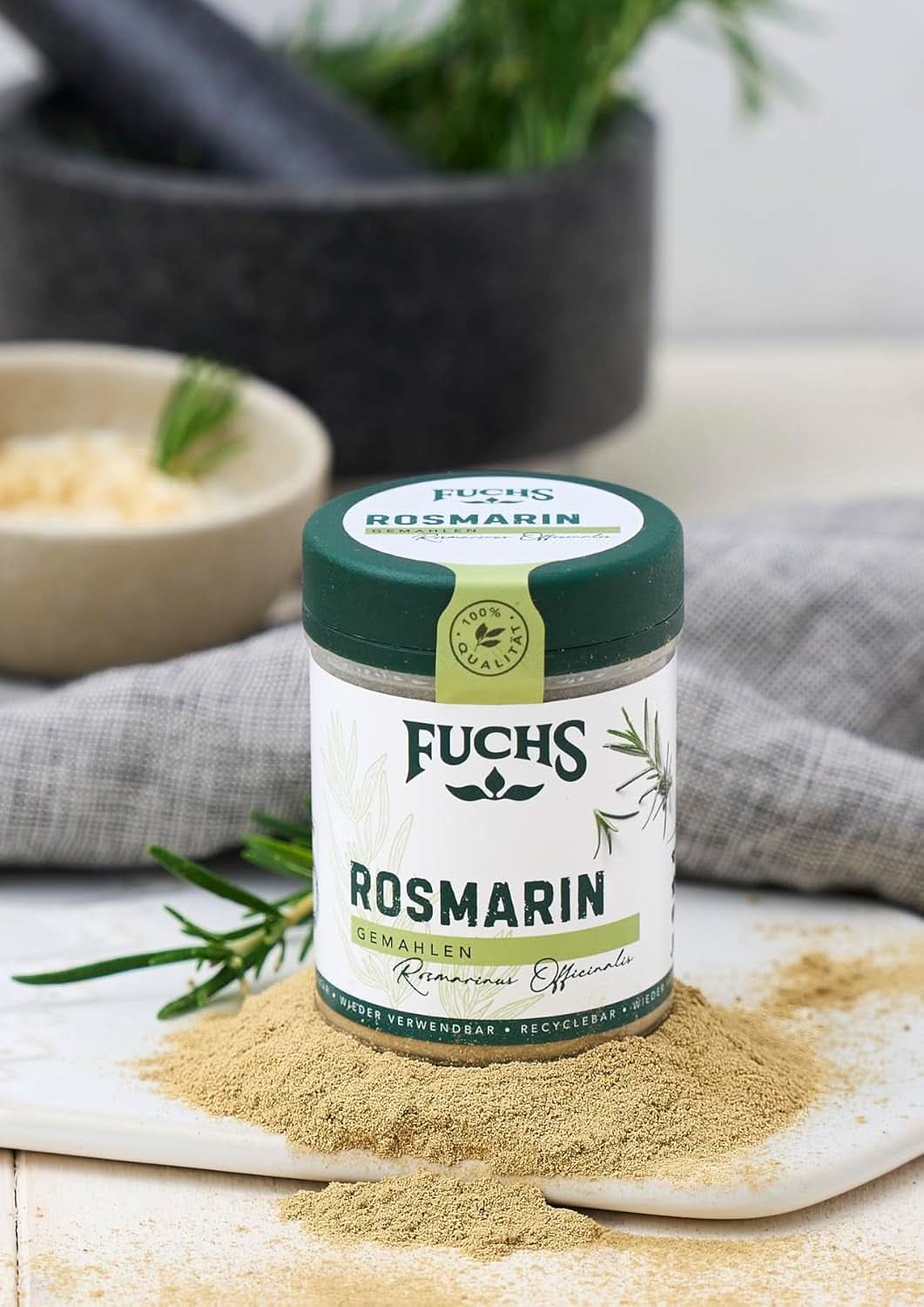 Fuchs - Mletý rozmarýn - K dochucení ryb, masa a zeleniny, 30 gramů Condimente Naty Shop