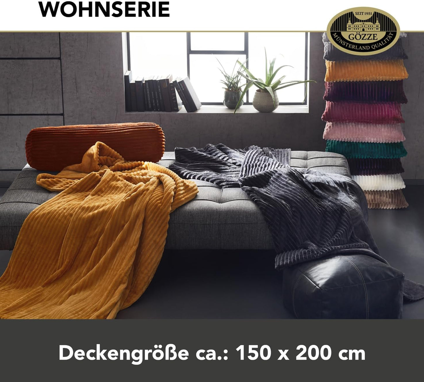 Gözze - Pohodlná a měkká přikrývka v manšestrovém vzhledu, 1620 G/kus, 150 X 200 Cm - skořicová Postele a přikrývky Besuche den Gözze-Store