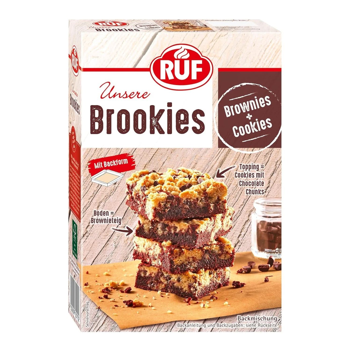 RUF Brookies, ostružinová směs a sušenky, 460 gramů Naty Shop Kitchen 460 gramů Brookies