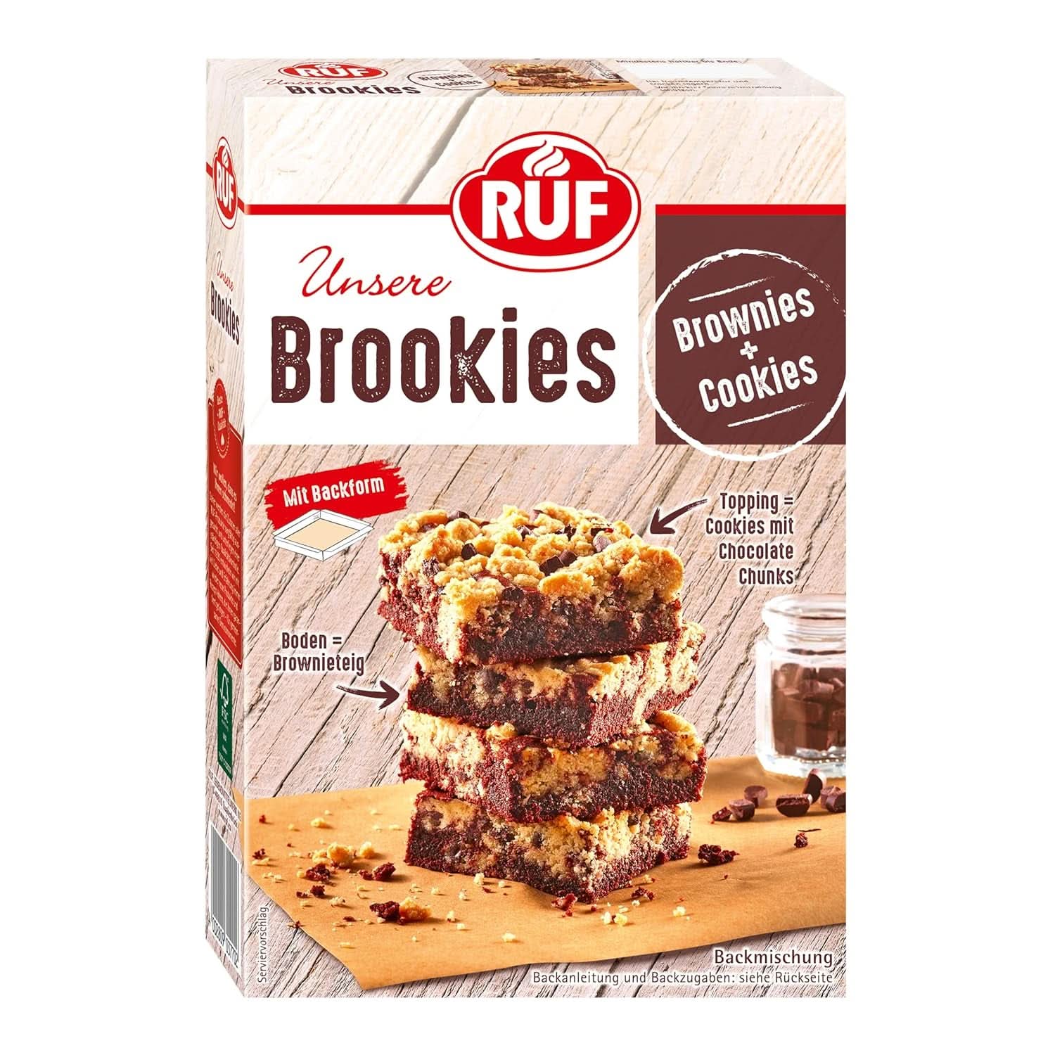 RUF Brookies, ostružinová směs a sušenky, 460 gramů Naty Shop Kitchen 460 gramů Brookies