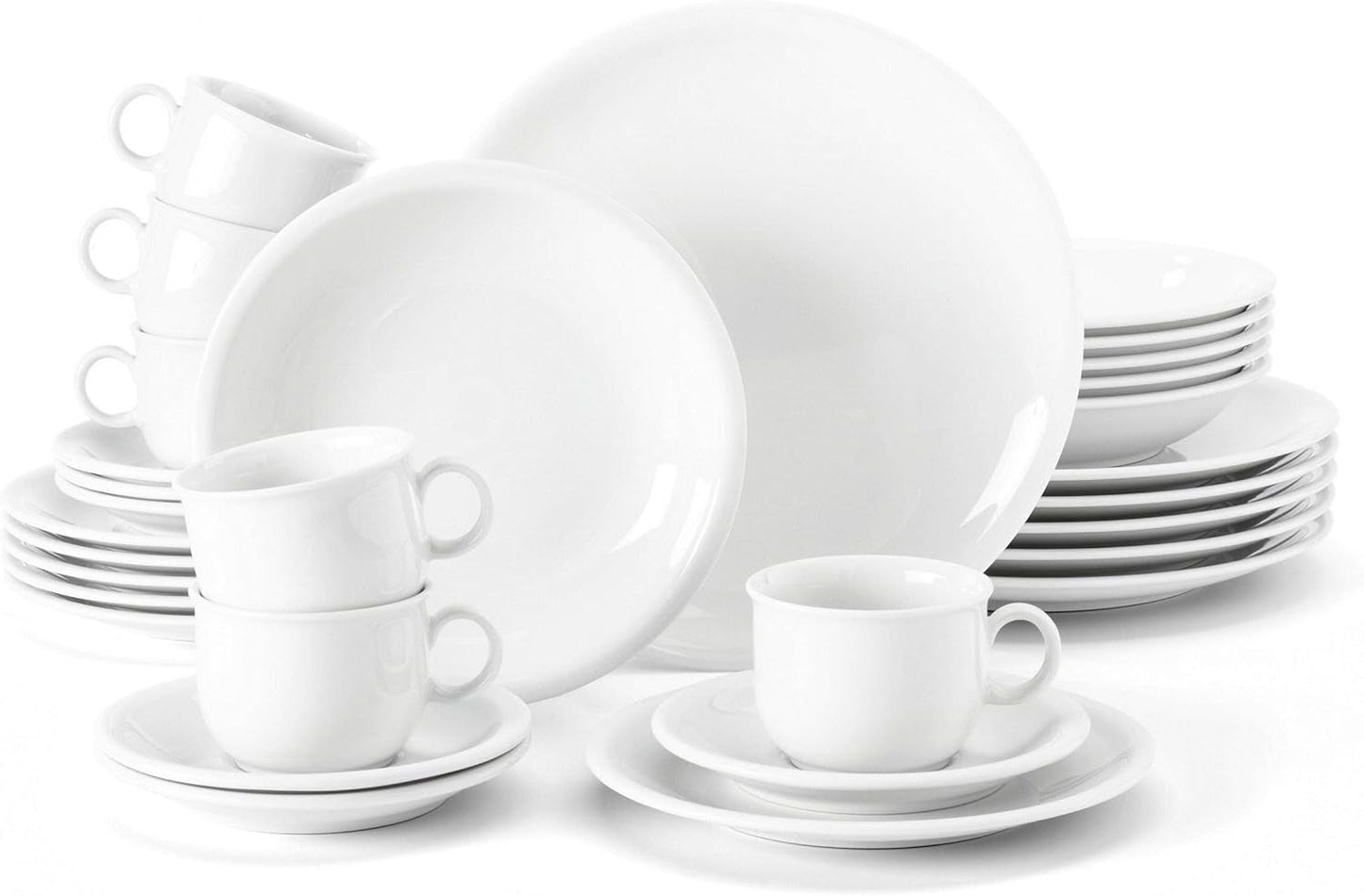 Seltmann Weiden 001.716175 Compact White 30dílná sada jídelního nádobí, bílá/jednoduchá