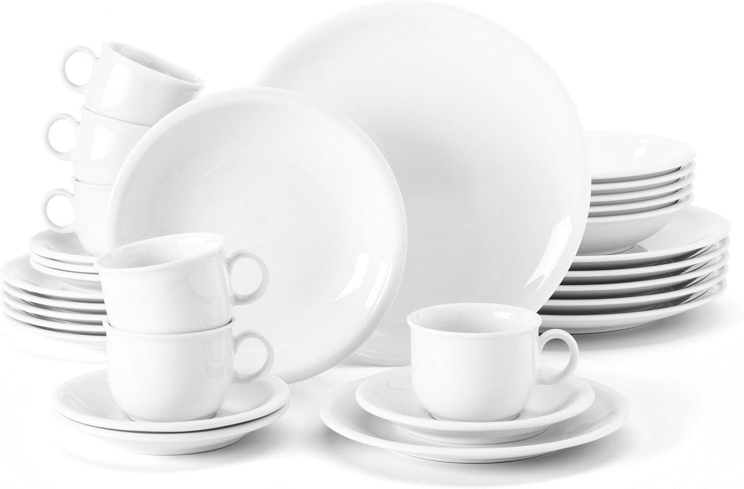 Seltmann Weiden 001.716175 Compact White 30dílná sada jídelního nádobí, bílá/jednoduchá