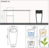 Sázecí stroj LECHUZA Rondo Premium 32 Matt White | Rostlinný sloup se zavlažovacím systémem, ukazatelem hladiny vody a rostlinnou vložkou | Matný povrch | Ø 32,5 x 56,5 cm | 15786