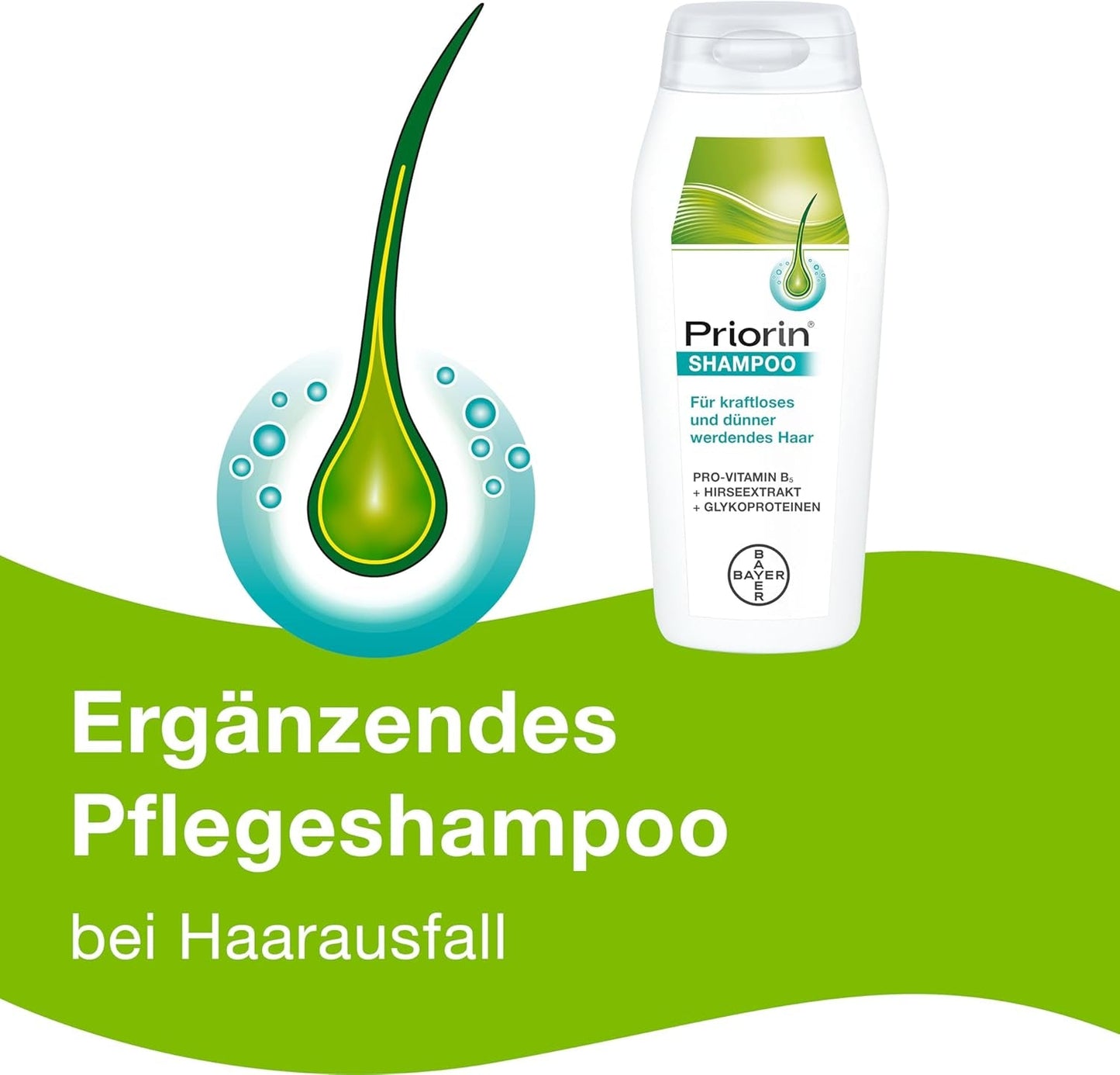 Priorin Shampoo - šampon na posílení vlasů - doplňková péče pro slabé, tenké vlasy - bez parabenů a barviv - 1 x 200 ml Péče o vlasy Naty Shop
