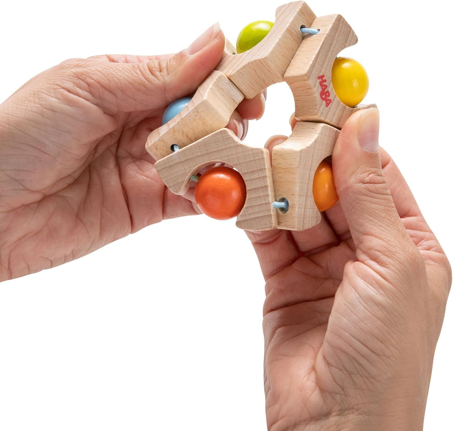 HABA 306692 - Chytací hračka s kuličkovým kolem, Chytací hračka od 6 měsíců, Made in Germany, Colorful Bebe Toys Naty Shop