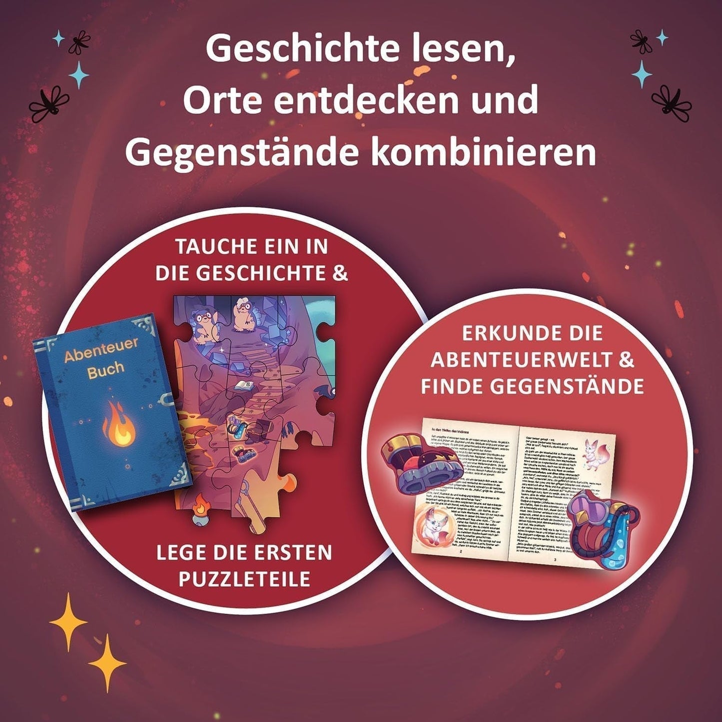 KOSMOS 684853 Den Tiefen Des Vulkans Dobrodružné puzzle, 258 dílků, interaktivní dobrodružné puzzle pro děti 8+, objevte dobrodružný příběh s každým dílem puzzle Puzzle Naty Shop