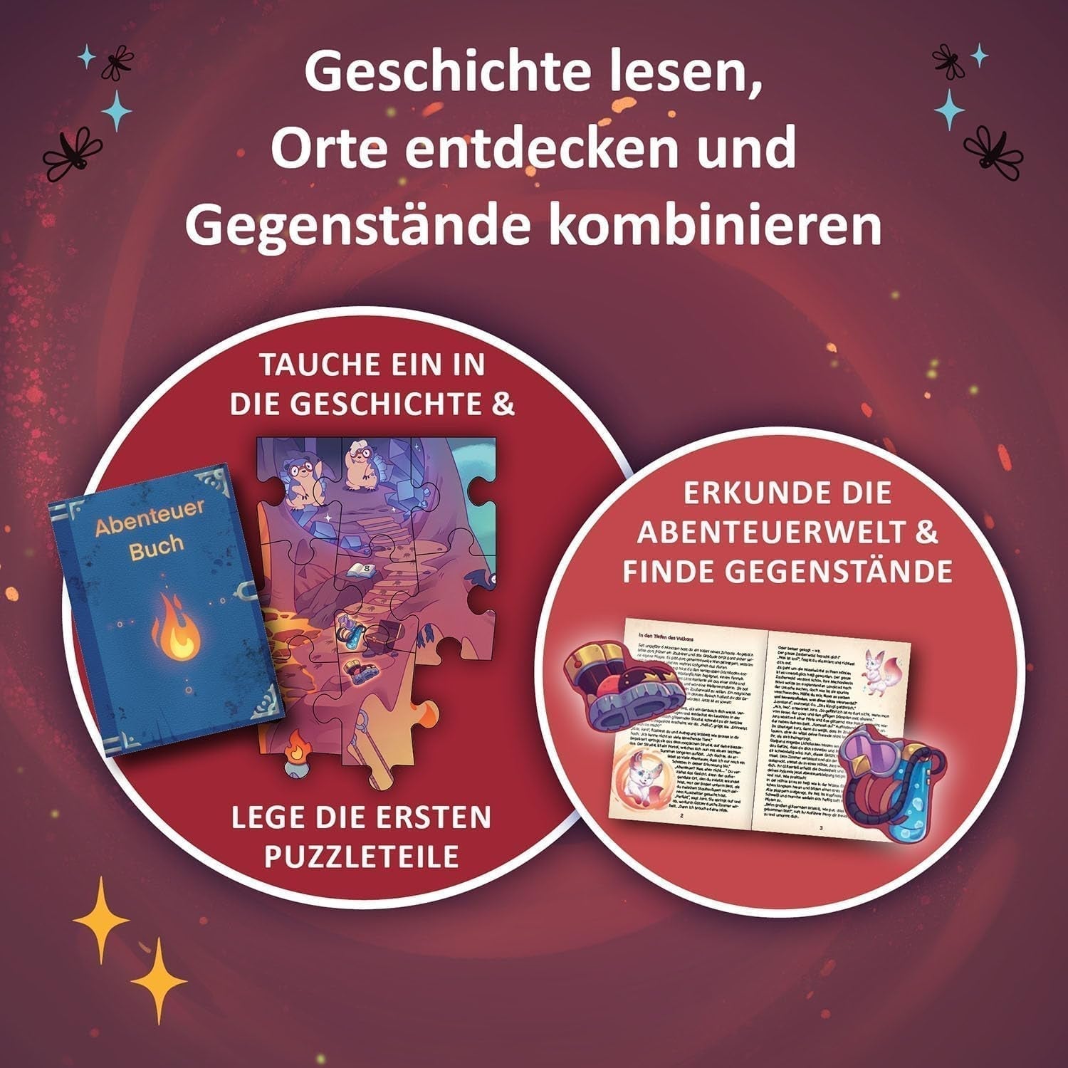 KOSMOS 684853 Den Tiefen Des Vulkans Dobrodružné puzzle, 258 dílků, interaktivní dobrodružné puzzle pro děti 8+, objevte dobrodružný příběh s každým dílem puzzle Puzzle Naty Shop