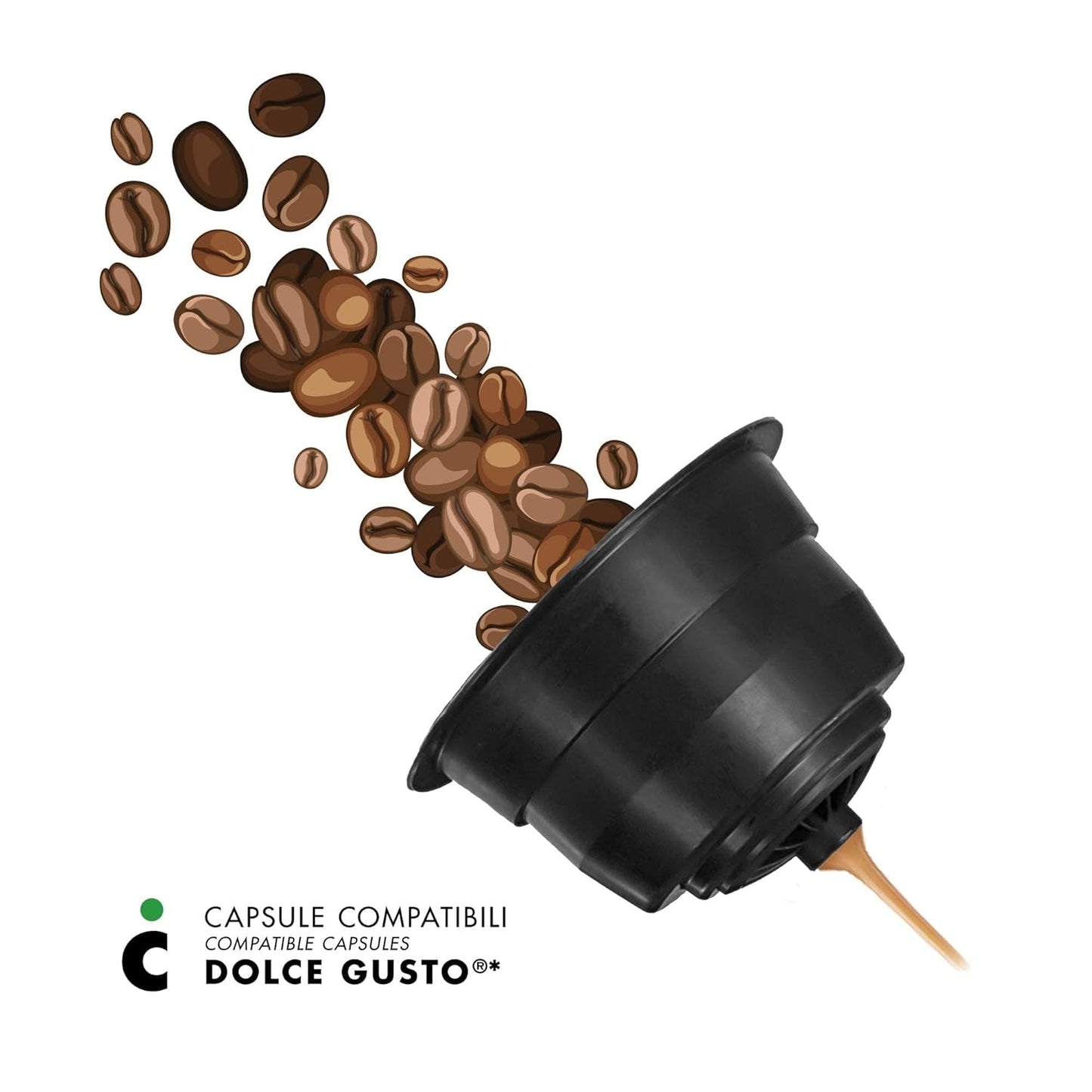 Nescafè Dolce Gusto, 96 Kaffeekapseln mit dem Nescafè-Dolce-Gusto-Compatible System - Il Caffè Italiano - Mischung Firenze, Intensität 9