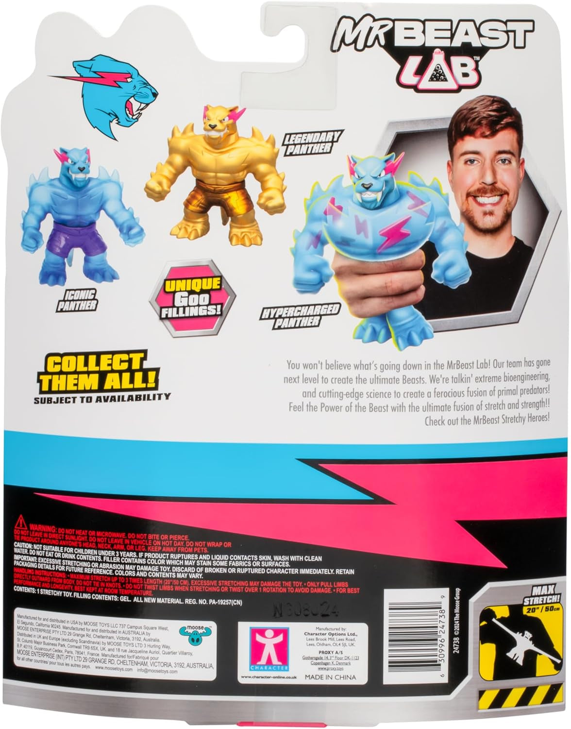 MRBEAST LAB 24738 The Heroes of GOO JIT Zu Elastická skládací figurka Legendární Panther Akční figurky Naty Shop