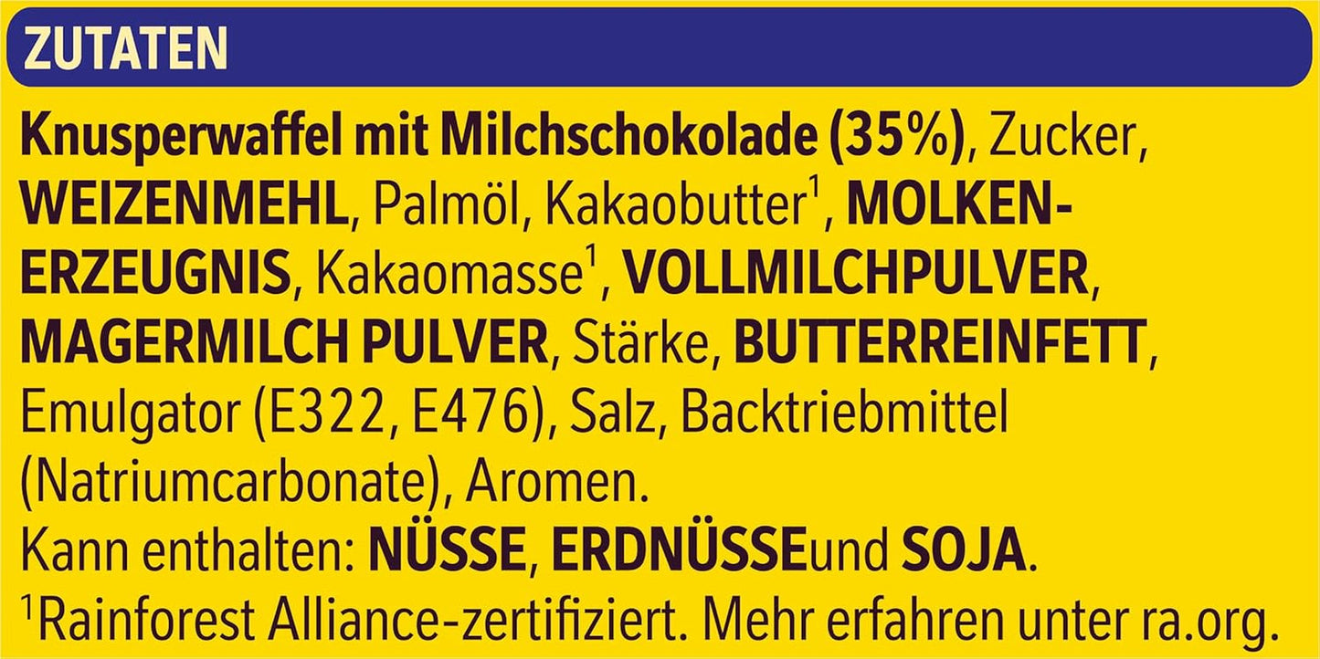 Nestlé Crunchy Waffle Delicious Mléčná čokoláda Vaflová tyčinka Multi Pack 1 balení (3 x 26 g každý)