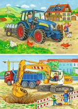 Ravensburger Puzzle pro děti - 07616 Staveniště a farma - Puzzle pro děti od 3 let, s 2X12 dílky Puzzle Naty Shop