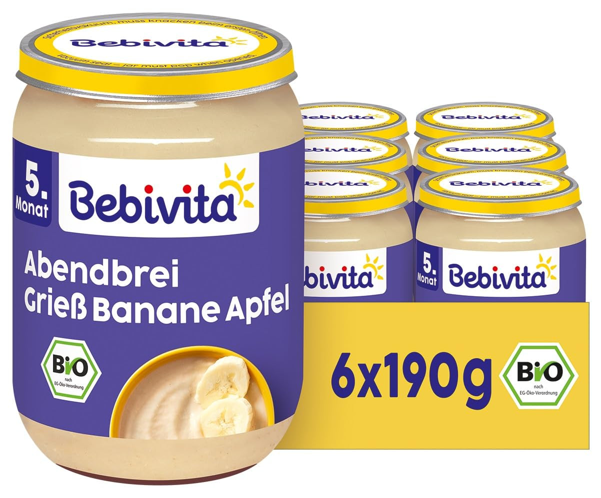 Krupicovo-banánovo-jablečná večerní kaše, 190g balení 6 ks (6x190g)