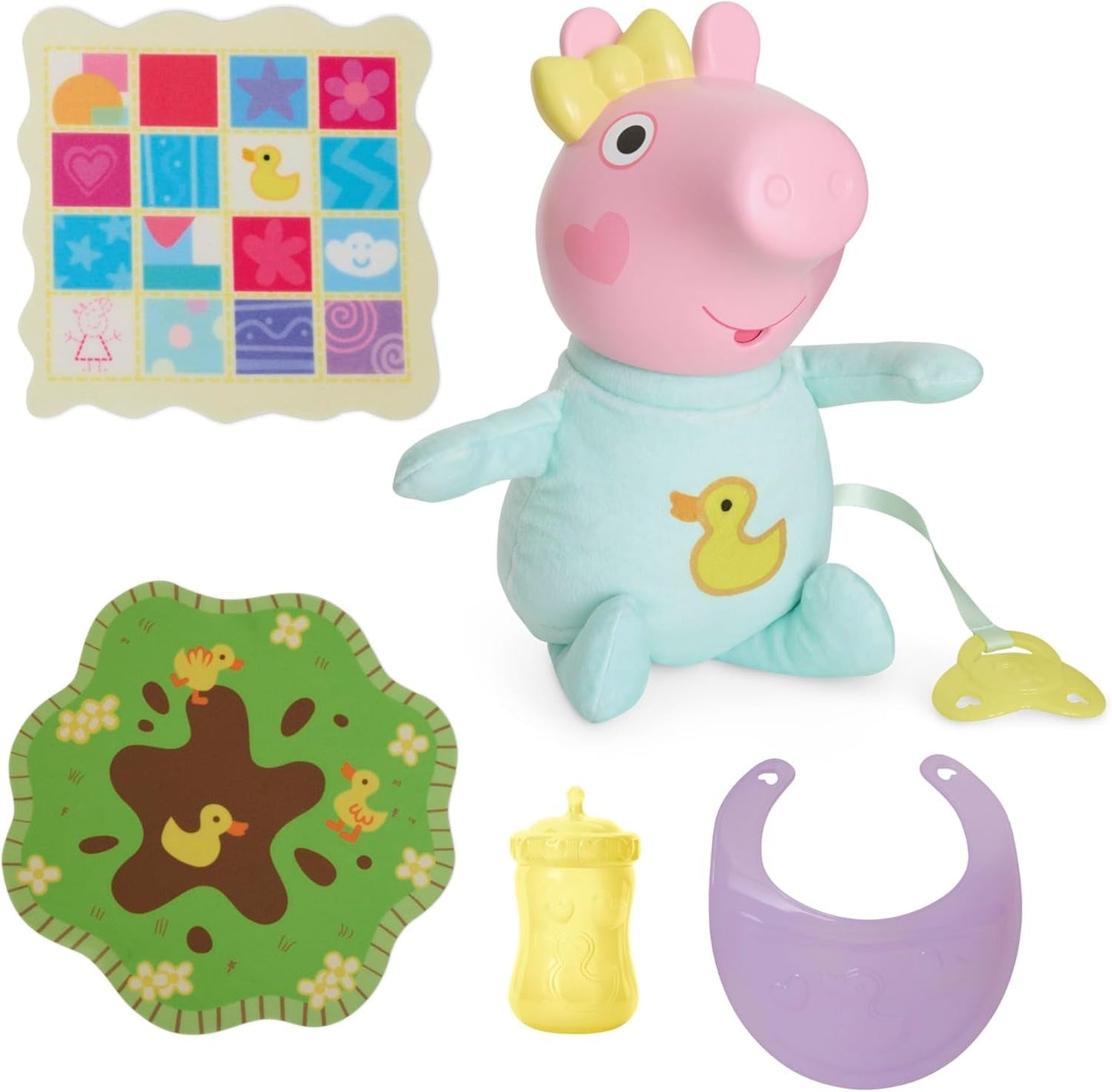 Interaktivní panenka Peppa Pig 28 cm Evie s 20 zvuky a mnoha funkcemi, sada hraček pro děti od 3 let