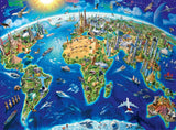 Dětské puzzle Ravensburger - 12722 Velký, široký svět - Puzzle mapa světa pro děti od 8 let, s 200 dílky ve formátu XXL Puzzle Naty Shop
