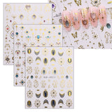 JMEOWIO Nálepka na nehty Herz Mond Stern 9 Blatt Nálepka na nehty Selbtklebend Nagelaufkleber Bunt Dekoration Nageldesign Zubehör