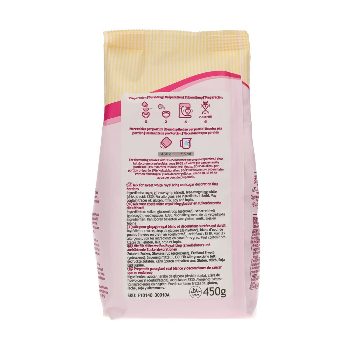 Funcakes Mix Für Royal Icing, Einfach Zu Berübenen, Zum Dekorieren Von Kuchen Und Keksen, Schöne Glasur, Nur Wasser Addenden, Halal., 450 G Glasuri a Decor Naty Shop
