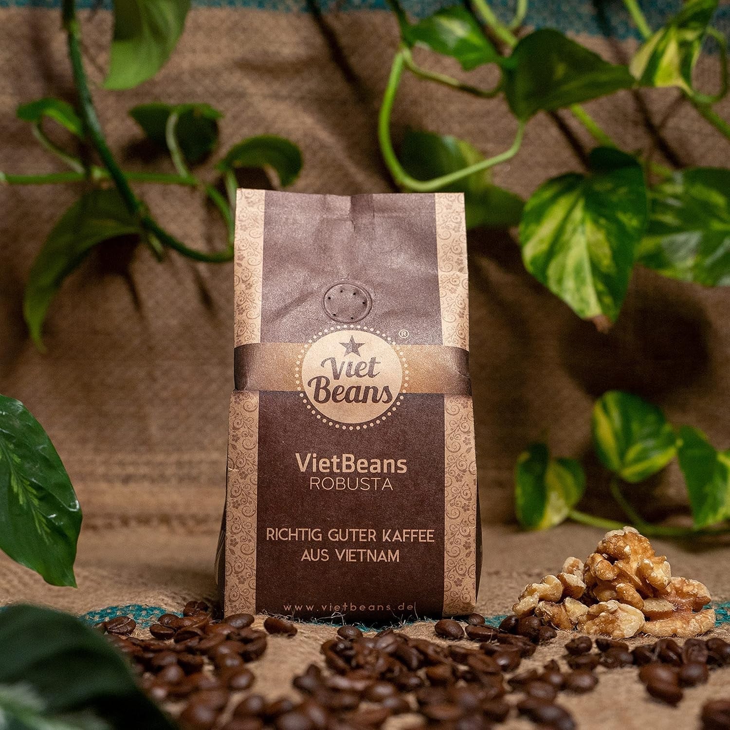 VietBeans 100% Robusta – Ganze Bohne – Kaffeespezialität aus Vietnam – Kräftig und würzig – 250 g