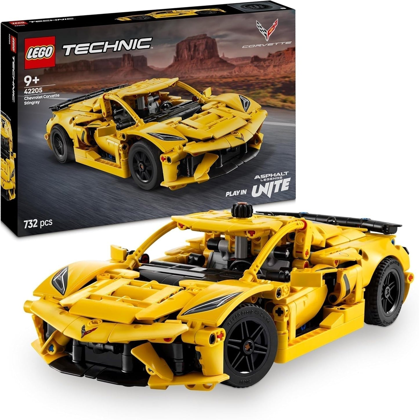 LEGO Technic Chevrolet Corvette Stingray - Sběratelská stavebnice - Hračka sportovního auta - Model auta - Dárek pro 9leté chlapce a dívky, kteří milují autíčka 42205 Stavebnice Besuche den LEGO-Store Výchozí název