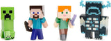 Sada postaviček Jada Toys Minecraft (4 kusy) Vyrobeno z kovu - Sběratelské figurky Minecraft Caves & Cliffs (Steve, Alex, Creeper a Warden) pro hráče a sběratele 8+ 6 cm každá akční figurka Naty Shop