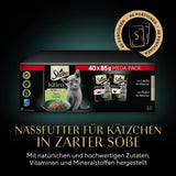 Sheba mokré krmivo pro koťata, v různých sáčcích, s lososem (MSC) a kuřecím masem v omáčce, multipack 40x85g