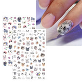 JMEOWIO Nálepka na nehty Tierische 8 Blatt Nálepka na nehty Selbstklebend Nagelaufkleber Katze Niedlich Dekoration Nageldesign Zubehör