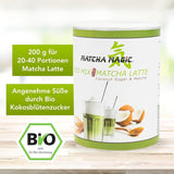 Matchamagic - Bio prášek matcha latte z Japonska s cukrem z kokosových květů pro lahodný čaj