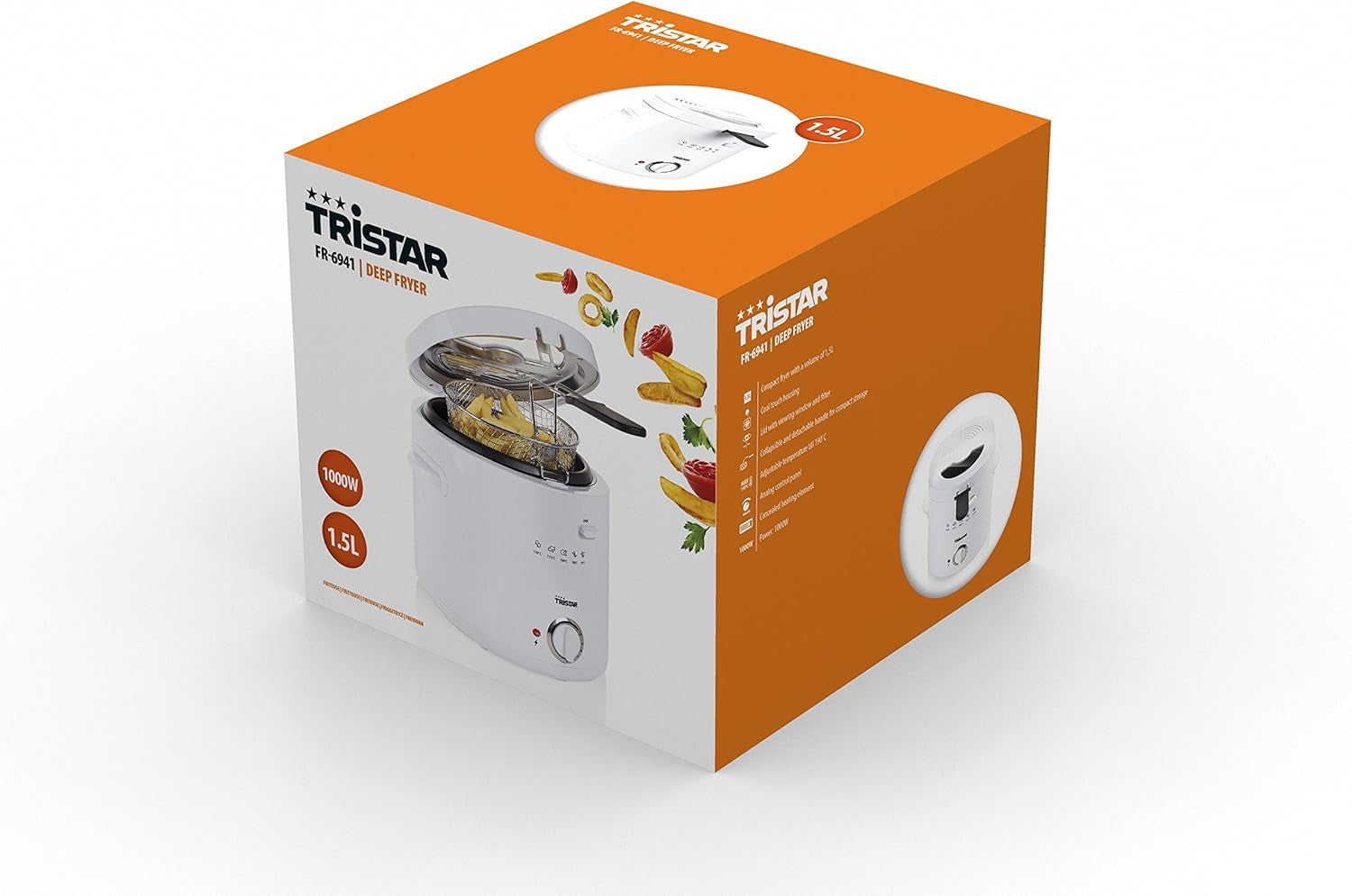 Fritéza Tristar FR-6941 - termostat, 1,5 l, 1000 W, bílá Spotřebiče Naty Shop