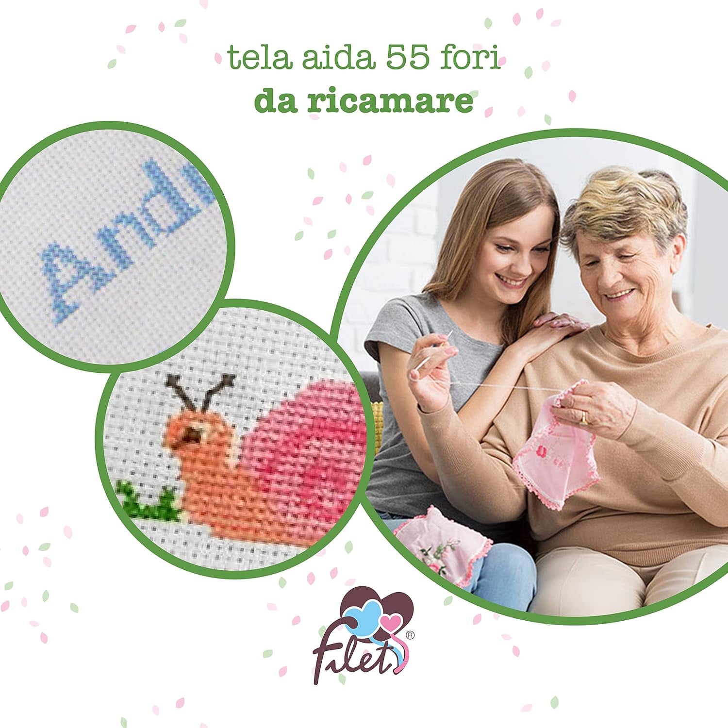 Bílá a růžová sada povlečení Carrycot, skládající se z 1 vypasovaného prostěradla, 1 vrchního prostěradla se stuhou Aida na vyšívání a 1 povlaku na polštář, 100% bavlna, Made in Italy Přikrývky a přikrývky Naty Shop