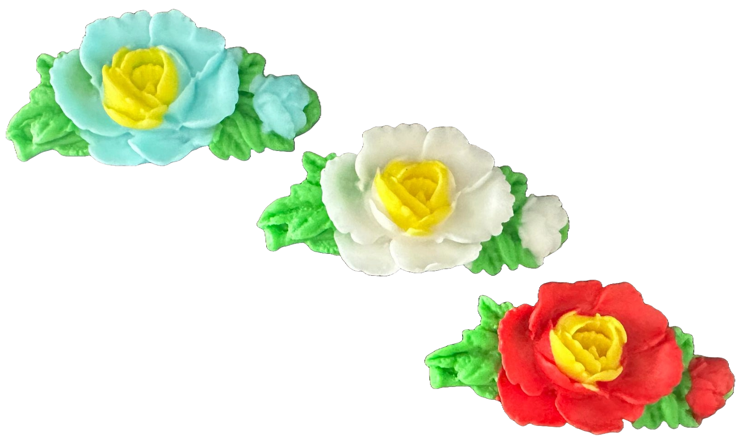 Sada 3 jedlých cukrových dekorací, růže Dekorace z Cukrové pasty Nati Shop