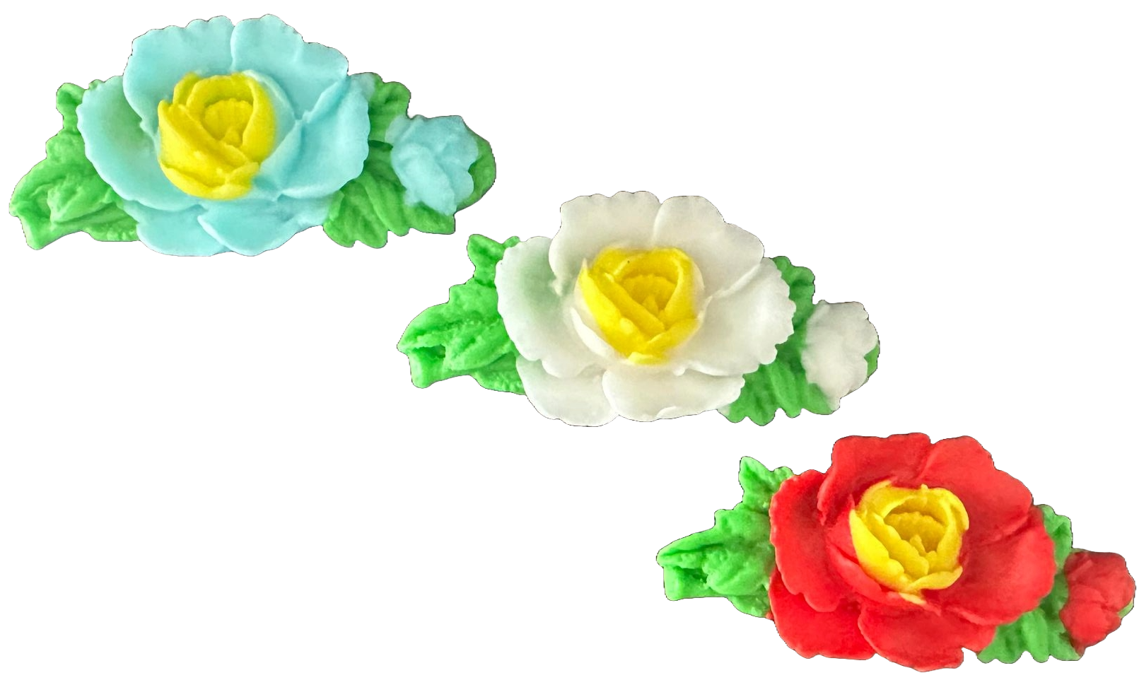 Sada 3 jedlých cukrových dekorací, růže Dekorace z Cukrové pasty Nati Shop