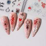 JMEOWIO Nálepka na nehty Mond Stern 10 Blatt Nálepka na nehty Selbtklebend Nagelaufkleber Dekoration Nageldesign Zubehör