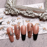 JMEOWIO Nálepka na nehty Blumen Glitzer 9 Blatt Nálepka na nehty Selbtklebend Nagelaufkleber Frühling Letní Blumen Dekoration Nageldesign Zubehör