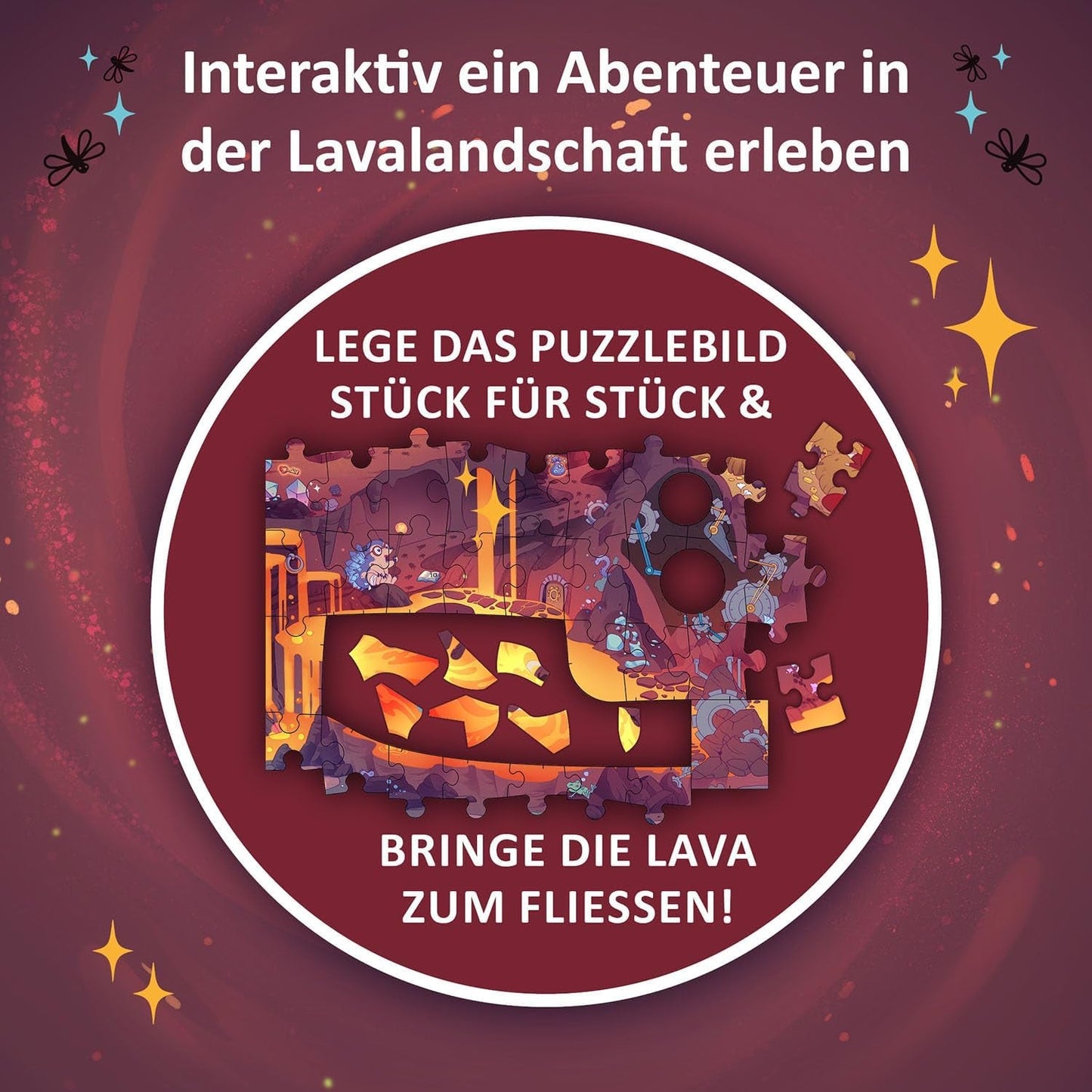 KOSMOS 684853 Den Tiefen Des Vulkans Dobrodružné puzzle, 258 dílků, interaktivní dobrodružné puzzle pro děti 8+, objevte dobrodružný příběh s každým dílem puzzle Puzzle Naty Shop