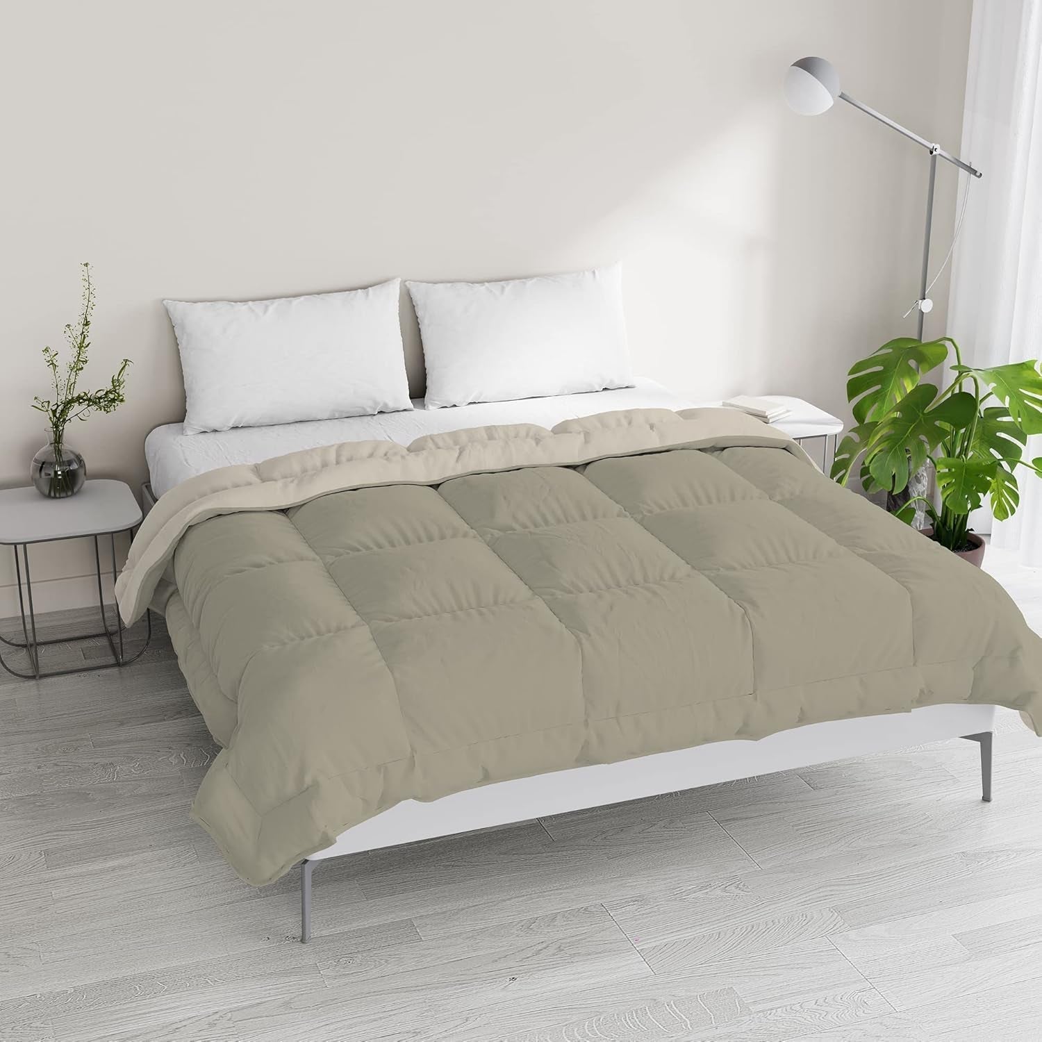Italské ložní prádlo, zimní přikrývka, šedá/krémová, 250X200Cm Přikrývky a přikrývky Naty Shop