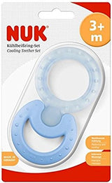 NUK Classic a Cool 2dílná sada chladicích kousacích kroužků pro masáž a chlazení 1 sada bez BPA Různé barvy