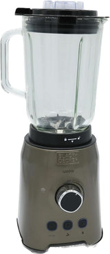 BLACK+DECKER Stolní mixér | 500W | 2 rychlosti | Pulzní funkce | Glaskrug | 1,5L | Edelstahlmesser Mit 4 Klingen | Herausnehmbar Und Leicht Zu Reinigen | Weiß Und Grau Kitchen Naty Shop 1200W Edelstahl