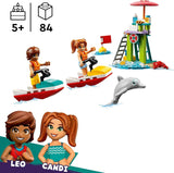 LEGO Friends plavčíková vyhlídková věž s vodními skútry, dětská hračka, tip na dárek pro dívky a chlapce od 5 let se 2 figurkami a delfínem, hračka pro vodní skútry 42623 Stavebnice Besuche den LEGO-Store