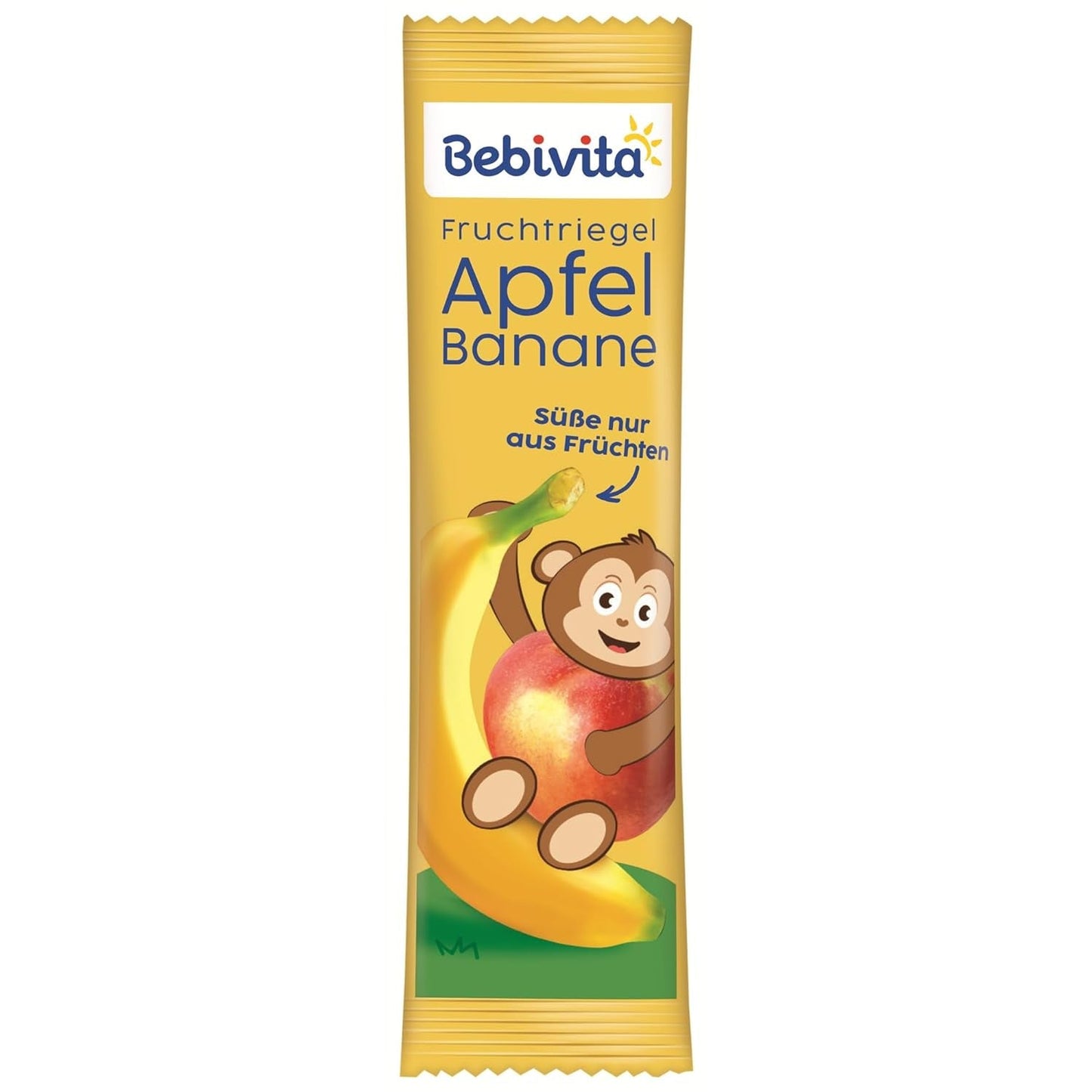 Jablečné a banánové tyčinky (20 x 25g), slazené pouze ovocem, perfektní svačina mezi jídly, připravované z přísně kontrolovaných a vybraných surovin.