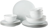 Sada nádobí Rosenthal Junto White, porcelán, bílá, ploché talíře, talíře Ø 22 cm, talíře Ø 21,5 cm a misky na cereálie Ø 14 cm, 0,62 l, vhodné do myčky a mikrovlnné trouby, sada pro 4