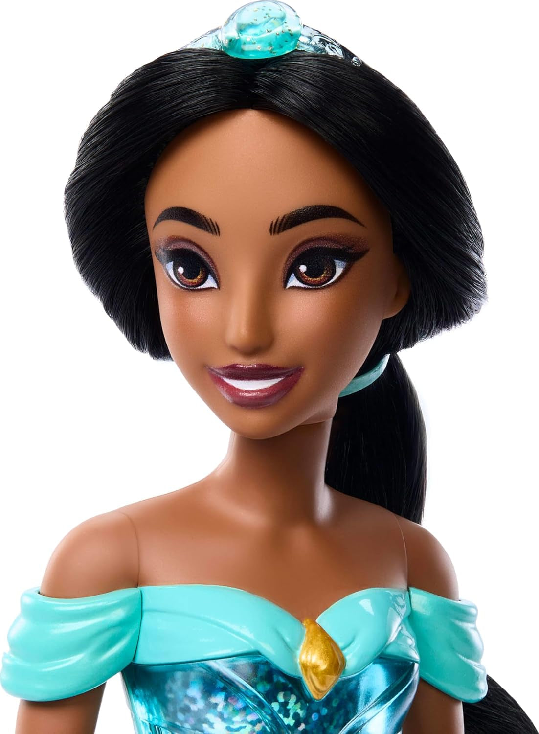 Mattel Disney Princess Toy Jasmine Kloubová módní panenka se třpytivým oblečením a doplňky Dárek pro děti inspirovaný filmem Disney HLW12