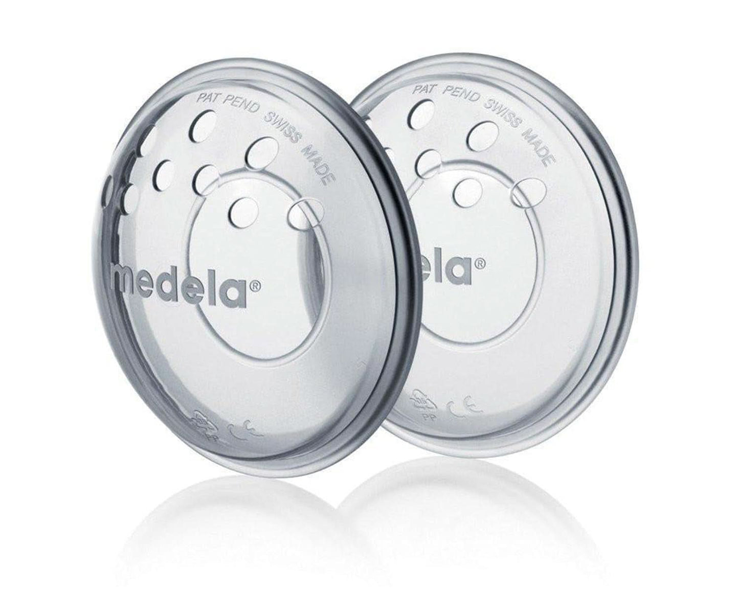 Medela prsní mušle - bez BPA, vyrobené z měkkého silikonu, s prodyšnými větracími otvory, obsahuje 2 mušle Příslušenství Potraviny a kojení Bebe Naty Shop