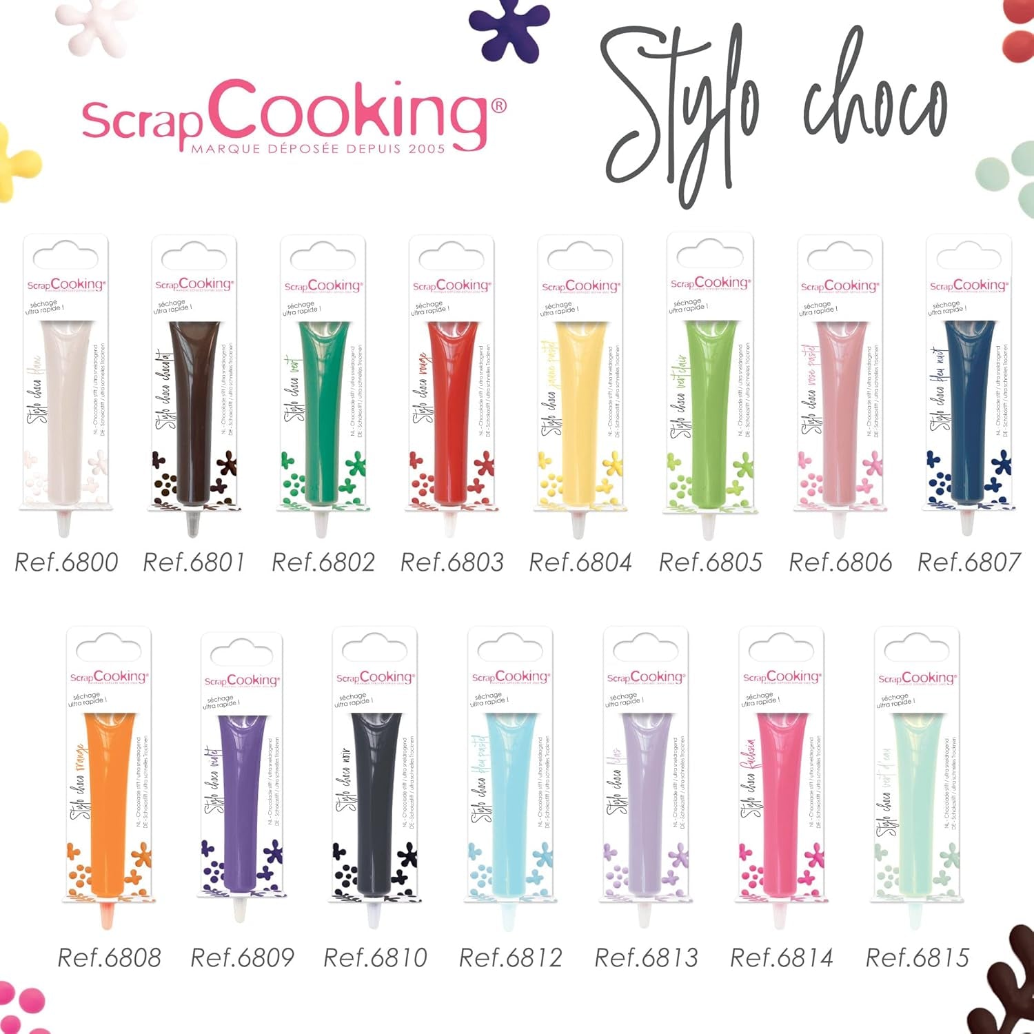 Scrapcooking - Hnědé čokoládové pero - Čokoládový cukr na psaní 25 g - Jedlé ozdobné cukrové pero - Psaní a kreslení - Označování fondán, poleva, dorty - 6801
