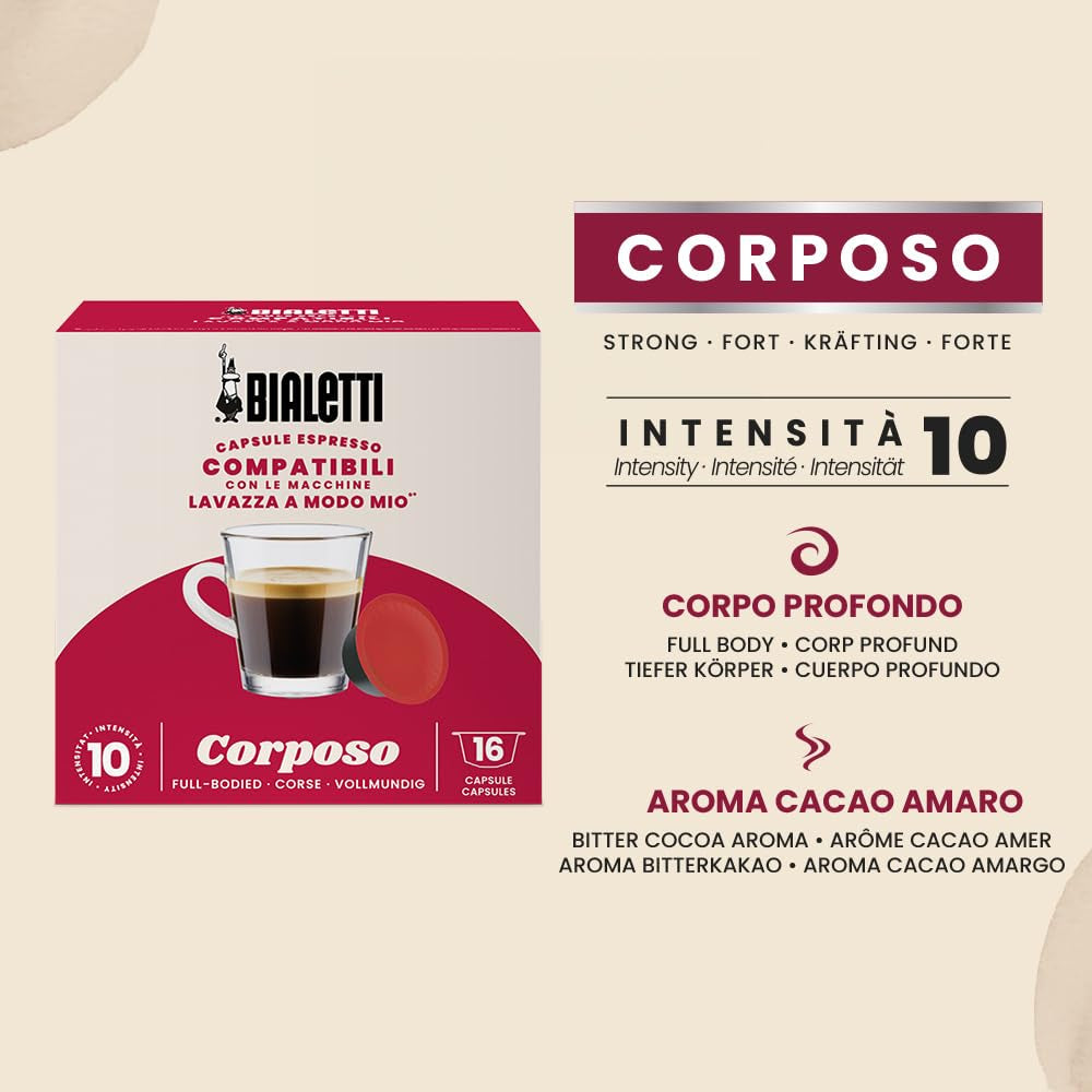 -Kaffee Lavazza® kompatibilní Kapseln – Corposo – 16 Kapseln (balení po 3)
