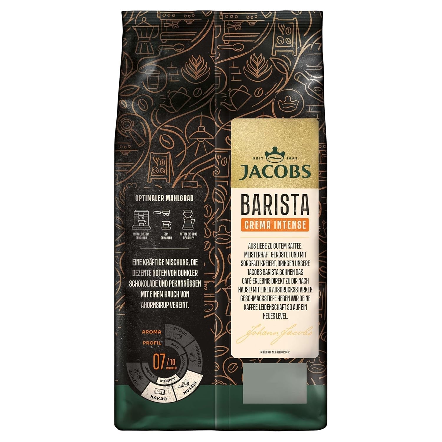 Celozrnná káva JACOBS Barista Editions Crema Intense (4 x 1 kg)